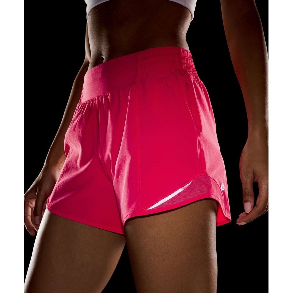 Lululemon 2023 Hotty Hot High-Rise Lined Shorts 4" Size 4 Lip Gloss Hot Pink - Picture 10 of 16